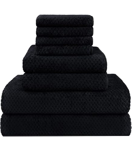 Amazon.com: Martex 6-Piece 100% Ringspun Cotton Towel Set, Black
