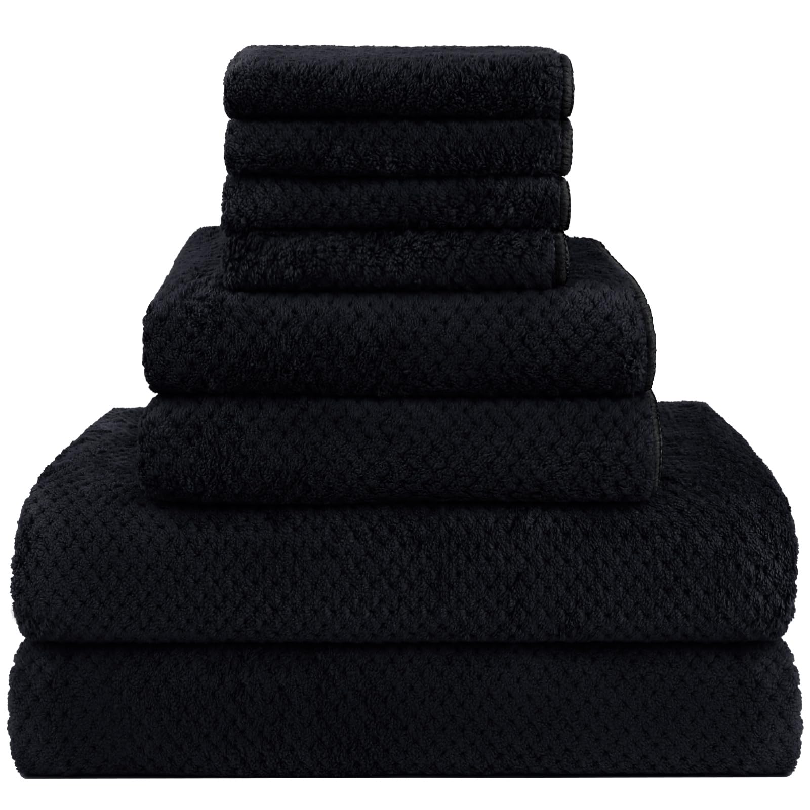 Photo 1 of *INCOMPLETE** HOMEXCEL Bath Towel Set, Microfiber Bathroom Towel - Bath Towels, Hand Towels, and Wash Cloths, Super Soft, Highly Absorbent Towels for Bathroom, Gym, Hotel, and Spa (Black)