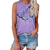 JOELLYUS Womens Tank Tops Summer Casual Crew Neck Sleeveless Top Loose Fit Basic Tunic Shirts