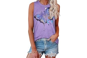 JOELLYUS Womens Tank Tops Summer Casual Crew Neck Sleeveless Top Loose Fit Basic Tunic Shirts