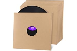 Facmogu 10PCS 12in Vinyl Record LP Jackets,Thick 350gsm Cardboard Vinyl Record Covers with Kraft Finish, Album Covers Record Jacket, Blank Album Jackets for Records Inner & Outer Sleeves (Brown)