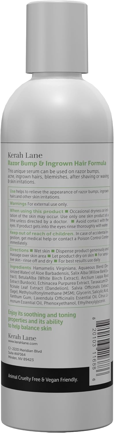 Kerah Lane Razor Bump Ingrown Hair Formula 8 Oz For Women Men