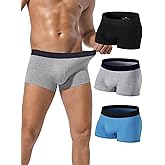 YOUJIOU Men's Trunk Underwear Classic Cotton Stretchy Briefs Pack with Comfortable Waistband 3 Pack