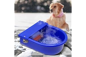 MINYULUA Automatic Heated Dog Water Bowl 4L Large Capacity Livestock Waterer Outdoor Pet Thermal-Bowl Drinking Bowls for Dogs Horse Cattle Cow Goat Pig Animal