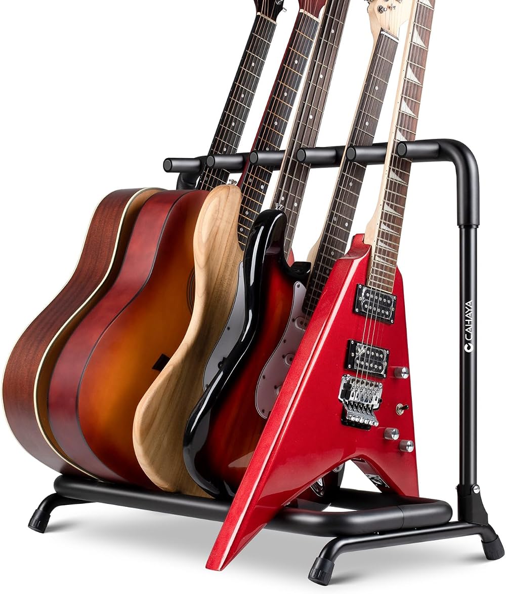 CAHAYA CY0345 Guitar Stand 5-Guitar Display Rack Folding Lightweight
