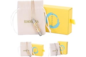 KHOSHEA Premium Breathing Necklace, Anxiety Necklace for Meditation, Calming Device, Mindful Breathing Tool, Relaxation, Deep Breathing, Stress Relief Tool, Luxury Design with Chain for Men & Women (Gold)