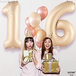 KatchOn, Giant Caramel 16 Balloon Numbers - 40 Inch