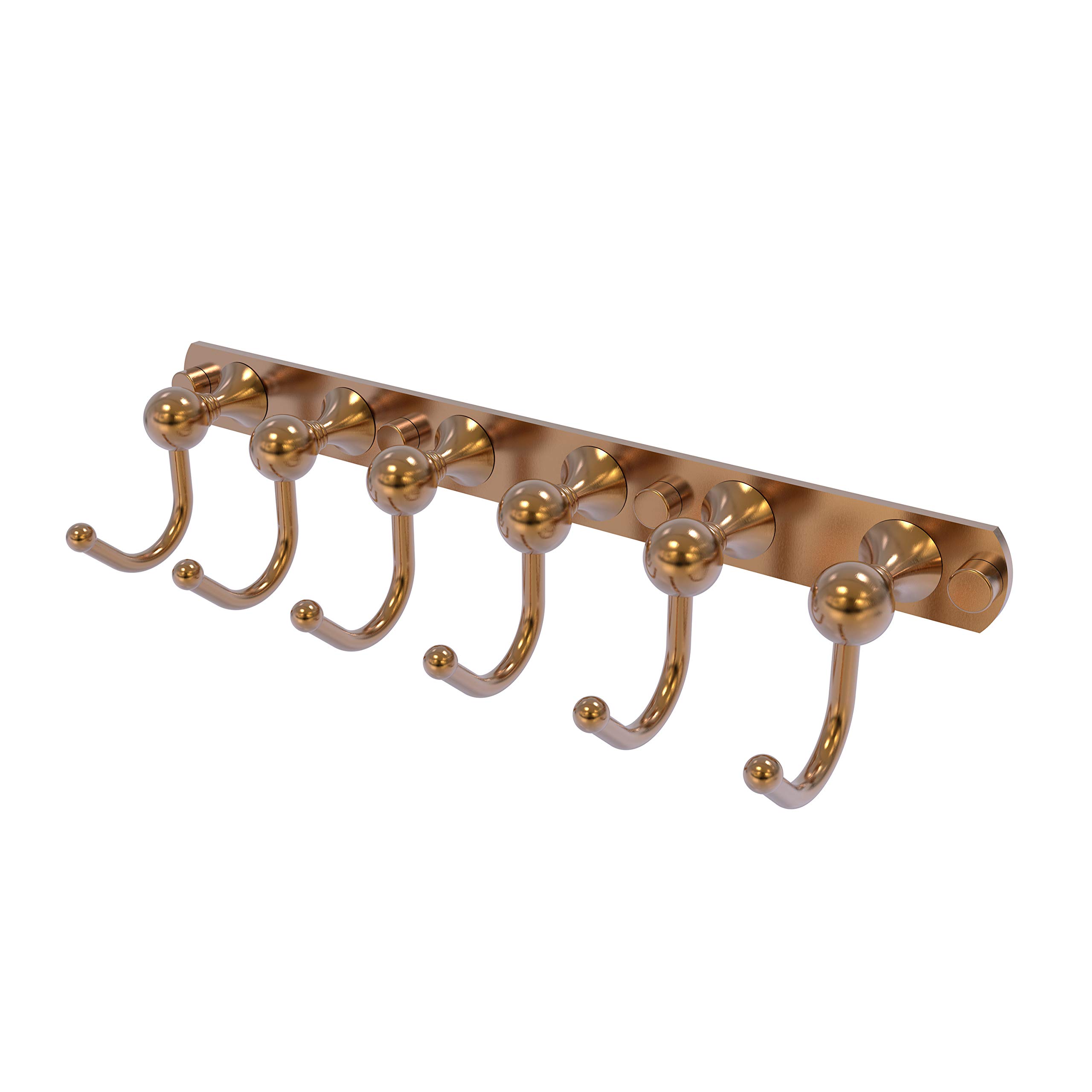 Allied Brass SL-20-6 Shadwell Collection 6 Position Tie and Belt Rack Decorative Hook, Brushed Bronze