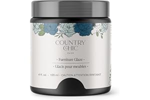 COUNTRY CHIC PAINT Furniture Glaze - Antique Patina Special Effects Glaze for Chalk Style Furniture Paint, Eco-Friendly Wood Stain, 6 Color Choices - Graphite [Black] - (4 oz)