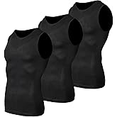 Odoland 3 Pack Men Compression Shirt, Tummy Control Slimming Undershirt Tank Top Men Body Shaper