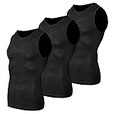 Odoland 3 Pack Men Compression Shirt, Gynecomastia