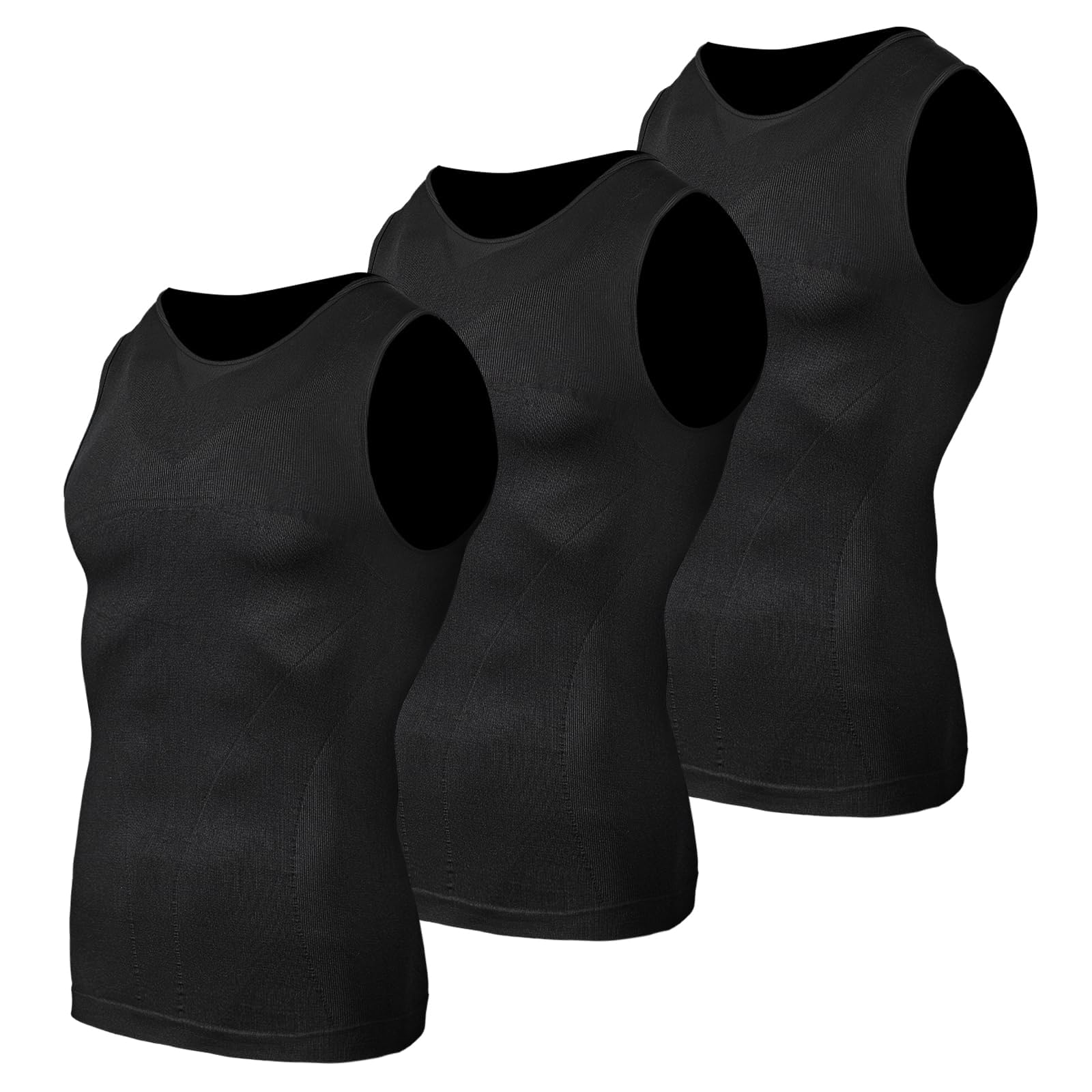 Odoland 3 Pack Men Compression Shirt, Gynecomastia