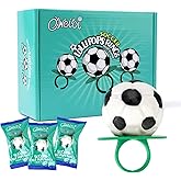 Soccer Ring Lollipops,Individually Wrapped Candy for Birthday Party Favors,football Candy Lollipops Suckers,18 Count
