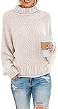 ZESICA Women's Fall Long Sleeve Turtleneck Casual Loose Chunky Knitted Pullover Sweater Jumper Tops