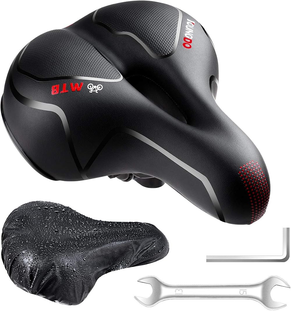 YOUNGDO Bicycle Saddle Comfortable Gel Wide Road MTB Seat with Springs