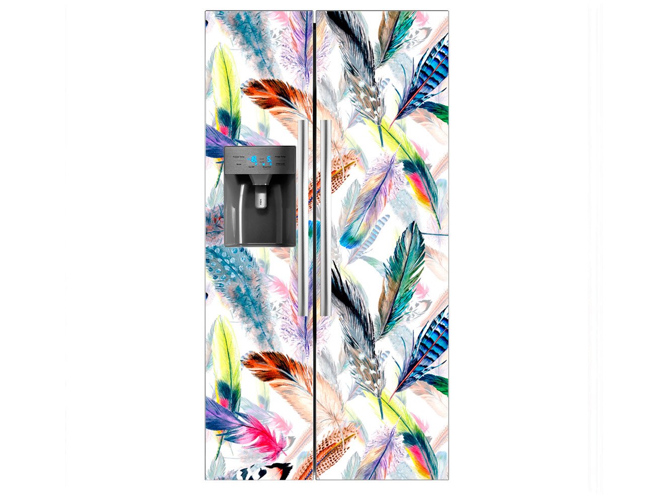 Vinilo Frigorífico Americano Estampado Plumas 90x180cm | Varias ...