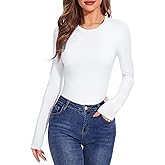 Urvicor Womens Long Sleeve Crewneck Slim fit T Shirts Sexy Cute Dressy Casual Fall Basic Tops Tee Tshirt Blouse for 2025