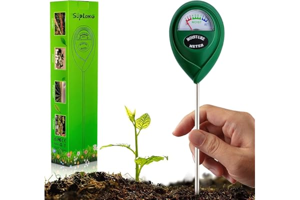 Suplong Soil Moisture Sensor Meter, Moisture Meter for Plants, Plant Water Meter, Plant Moisture Meter for Garden, Farm, Lawn