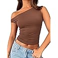 Trendy Queen Womens Summer Tops Spring Off Shoulder T Shirts Going Out Crop Tank Top Fashion Clothes Workout Outfit 2025