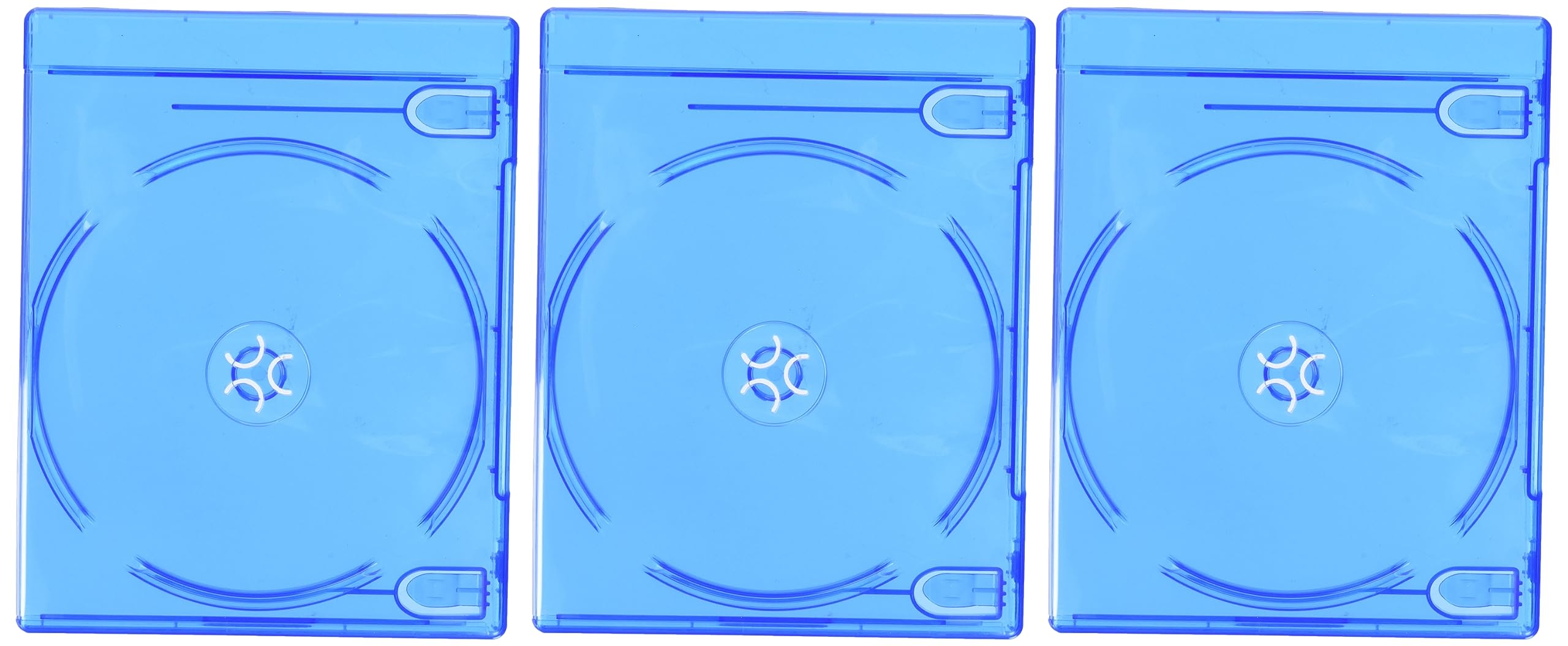 Hama 51468 Blu-Ray Disc Double Jewel Cases - Blue (Pack of 3)