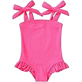 YOUNGER TREE Toddler Swimsuit Girl Color Block Stripe One-Piece Swimwear Baby Girl Bathing Suits