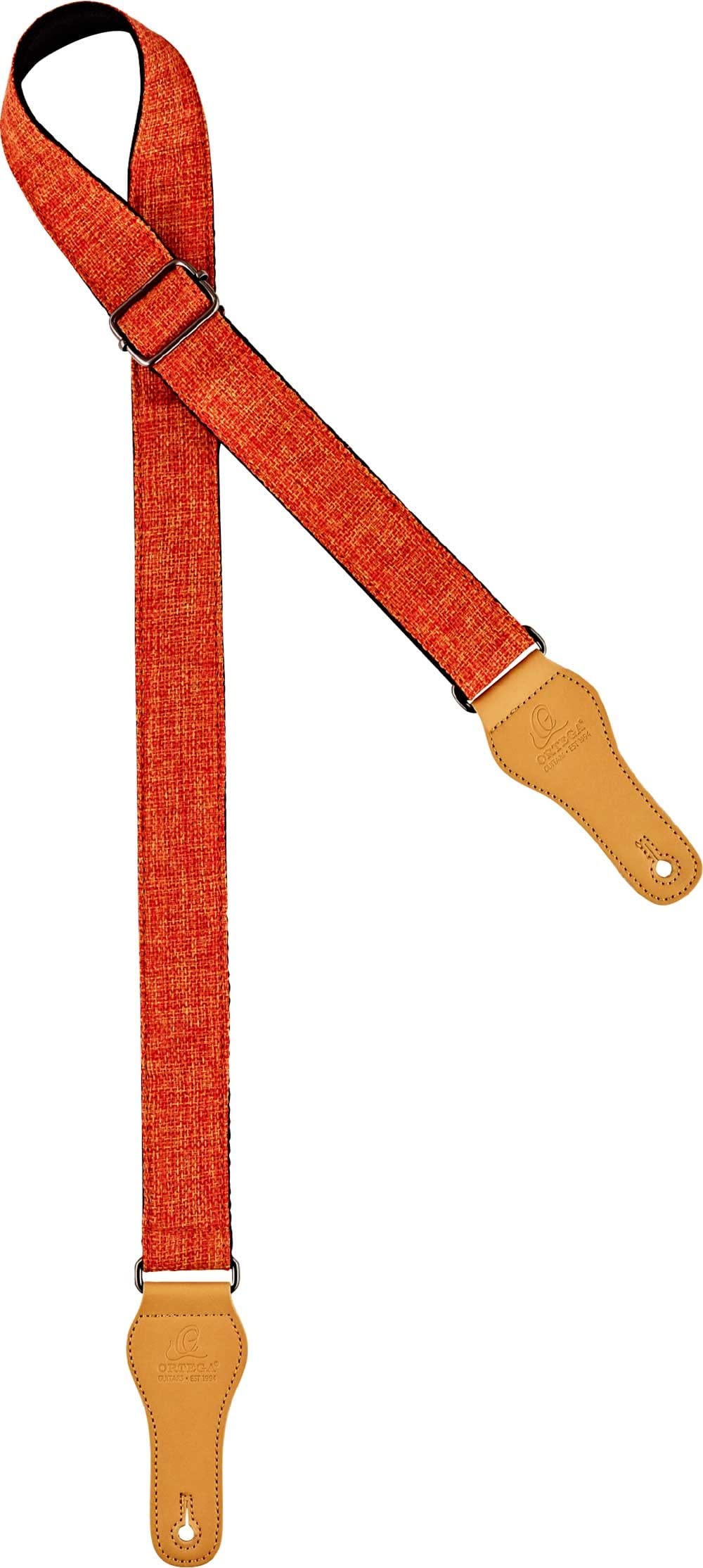 Ortega Guitars Adjustable Ukulele Strap – Casual Series – Cotton, Orange (OCS-260U)