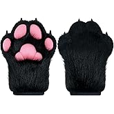 BNLIDES Cosplay Fursuit Paw Gloves Furry Claw Gloves Built-in Whistle Decompression Toys Costume Party Accessories for Adult
