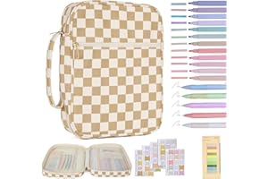 YKFLY Bible Cover Case for Women Corduroy Bible Case for Girls Checkered Large Bible Cover with Handle Bible Study Supplies Accessories Christian Gifts for Women (Khaki, Medium)