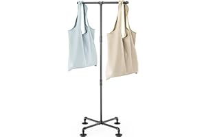 Heavy Duty Shopping Bag Rack, Metal Display Stand for Retail Store Handbag Rack, Large Standing Purse Holder T Shaped Tote Ba