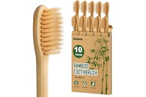 Daletu Bamboo Toothbrushes Soft Bristles 10 Pack, Biodegradable BPA Free Soft Bristles Toothbrushes for Adult, Eco-Friendly, 