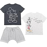 Disney Mickey Mouse Winnie the Pooh T-Shirt and Shorts 3 Piece Outfit Set Infant to Little Kid