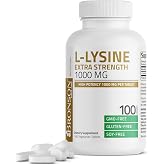 Bronson L-Lysine Extra Strength 1000 mg, 100 Vegetarian Tablets | Immune Support, L-Lysine HCl, Essential Amino Acid, Collagen Synthesis Support, Non-GMO, Gluten-Free &amp; Soy-Free