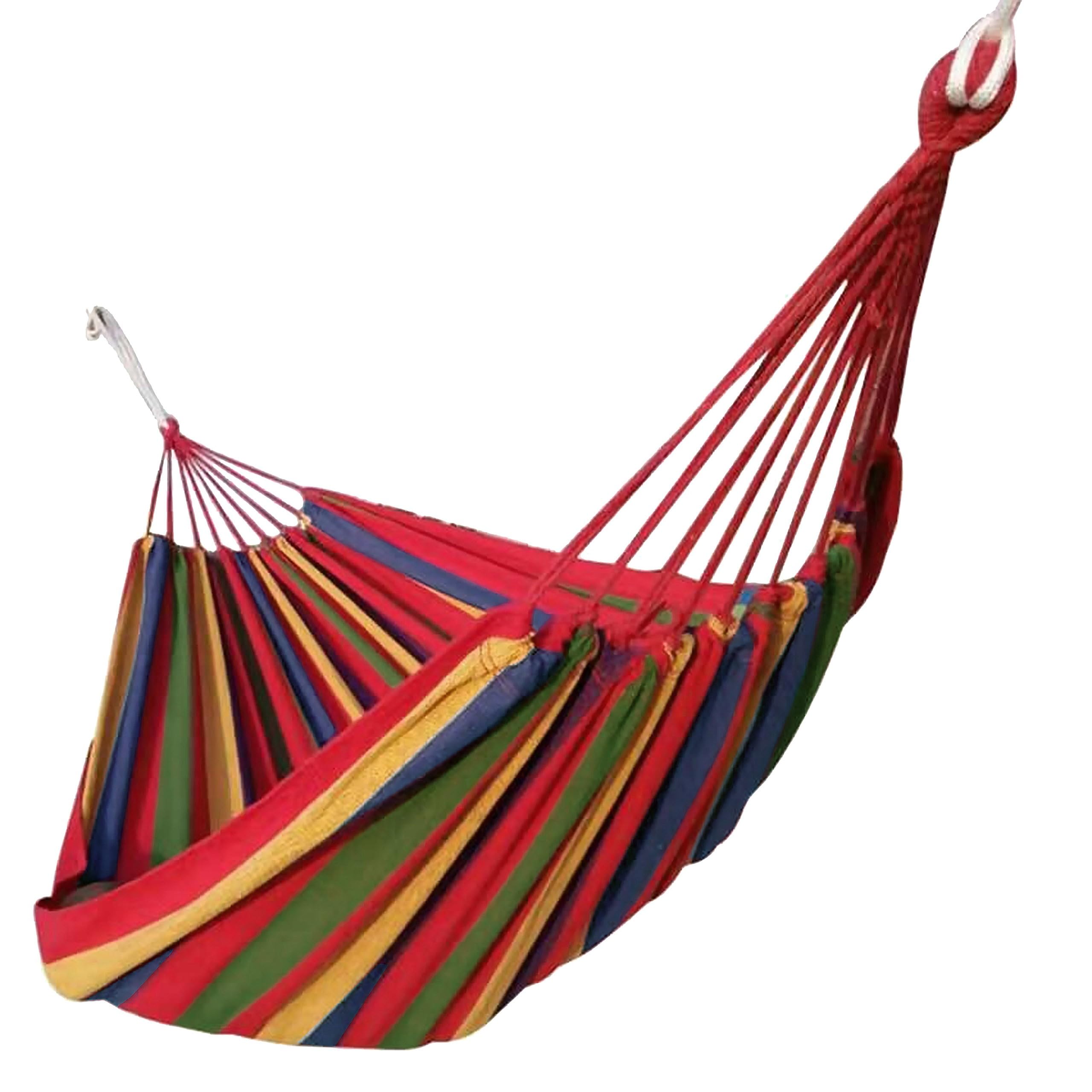 Garden hammock with stripes, strong hammock in cover 150 kg 200x100 cm