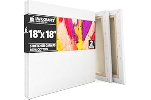 LWR CRAFTS Stretched Canvas 18" X 18" Pack of 2