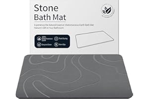 ZIKIBL Stone Bath Mat Diatomaceous Earth Shower Mat Non-Slip Super Absorbent Diatomite Stone Mats for Bathroom Floor Quick-Dr