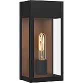 Quoizel Maren Outdoor Wall Lantern, 13 Inch 1-Light Coastal Armour Matte Black Wall Sconce, Industrial Light Fixture, 100W Ba