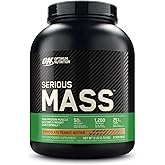 Optimum Nutrition Serious Mass, Weight Gainer Protein Powder, Mass Gainer, Vitamin C and Zinc for Immune Support, Creatine, Chocolate Peanut Butter, 6 Pound (Packaging May Vary)