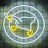Murder Duck with Knife Neon Sign Untitled Goose Neon Light for Room Decor, Become Ungovernable LED Duck Signs for Wall Decor Game Room Man Cave Birthday Funny Neon Light Sign Gifts 13.4x12.6 In