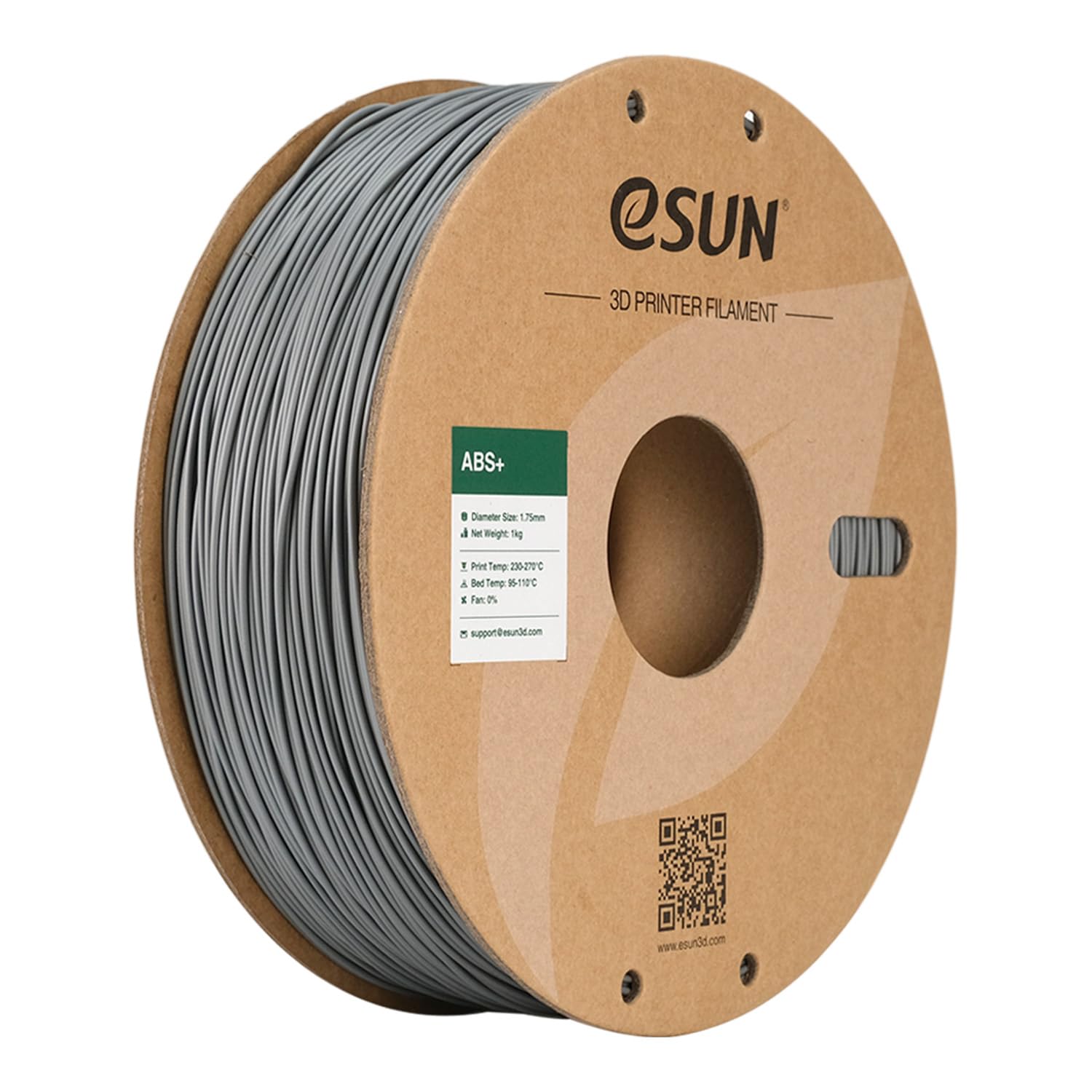 eSUN ABS+ Filament 1.75mm, Low Warping 3D Printer Filament ABS Plus, Dimensional Accuracy +/- 0.05mm, 1KG Spool (2.2 LBS) 3D Printing Filament for 3D Printers, Silver — image 1