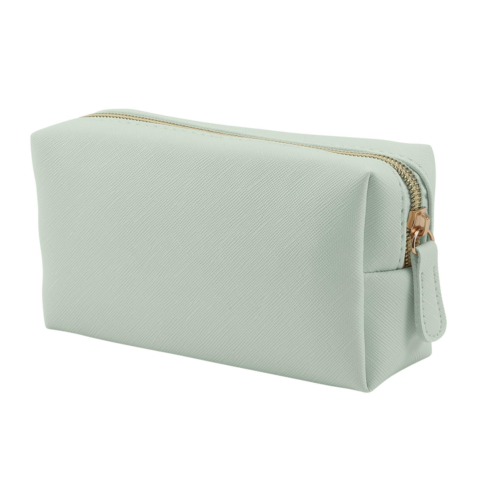 Apooliy Leather Makeup Bag for Purse Travel, Portable Small Cosmetic Organizer for Women and Girls, Make up Bag with Zipper — image 1