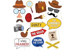 FOZEE Detective Photo Booth Props - Detective Party Decorations - True Crime Party Props - 20Pcs