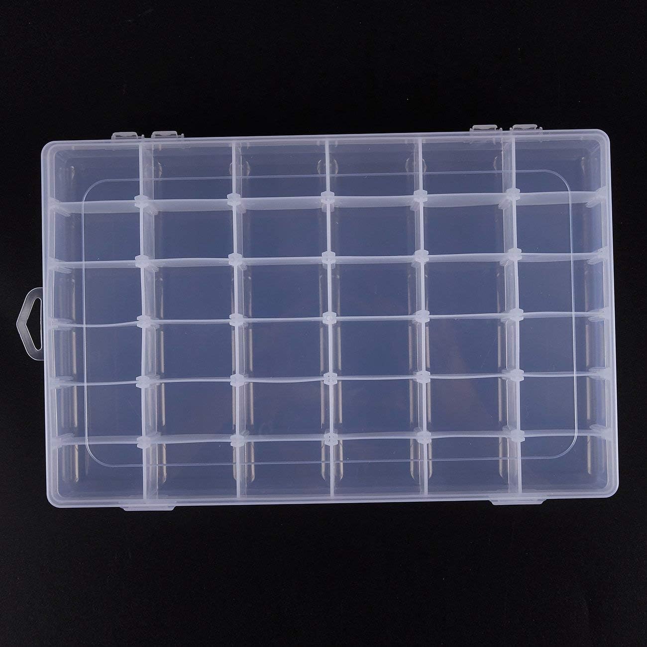 Clear Plastic Jewelry Box Organizer with 36 Compartments (3 Pack): Home & Kitchen