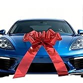 Giant Car Bow (30 inch, 1 Pack) - Big Red Gift Bow for Gift Wrapping, Large Red Bow for Car, Christmas, Front Door, Birthday, Party, Anniversary and Every Celebration.