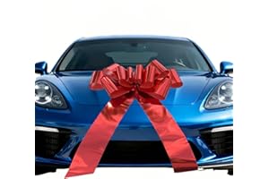 GENERIC Giant Car Bow (30 inch, 1 Pack) - Big Red Gift Bow for Gift Wrapping, Large Red Bow for Car, Christmas Decorations, Front Door, Wall, Birthday, Party, Anniversary and Every Celebration.