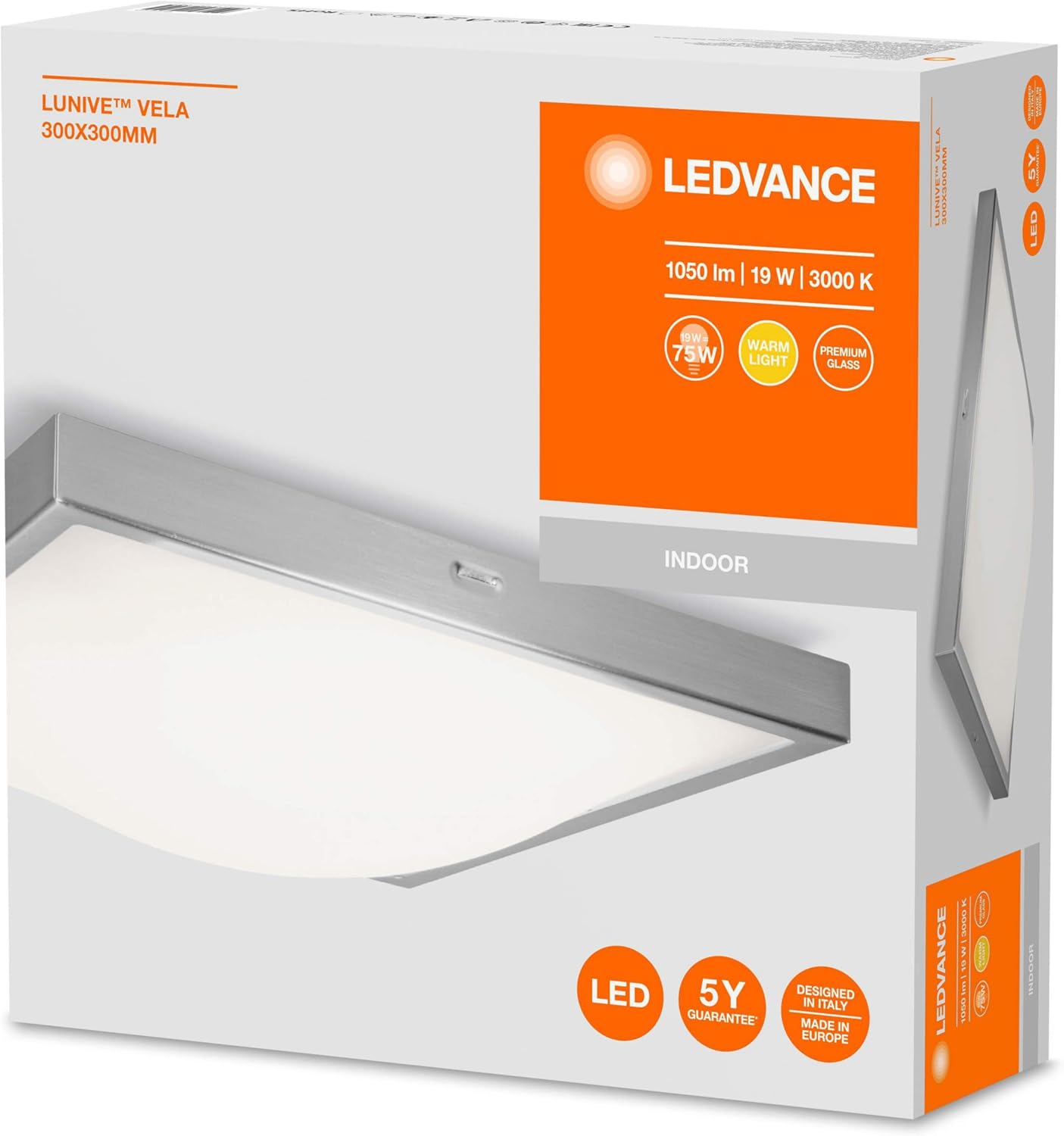 Wall and ceiling luminaire LED: for wall/ceiling, LUNIVE / 19 W, 220…240 V, Warm White, 3000 K, body material: aluminum, IP20, 1-pack - Image 4