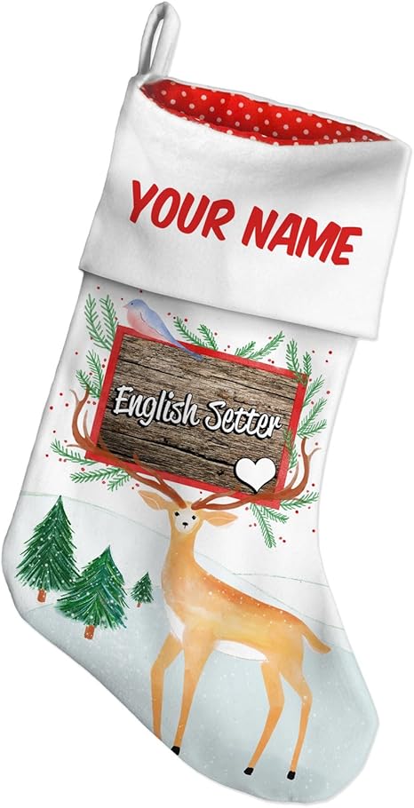 Amazon Co Jp クリスマスストッキング英語セッター 犬種england雪鹿neonblond ホーム キッチン