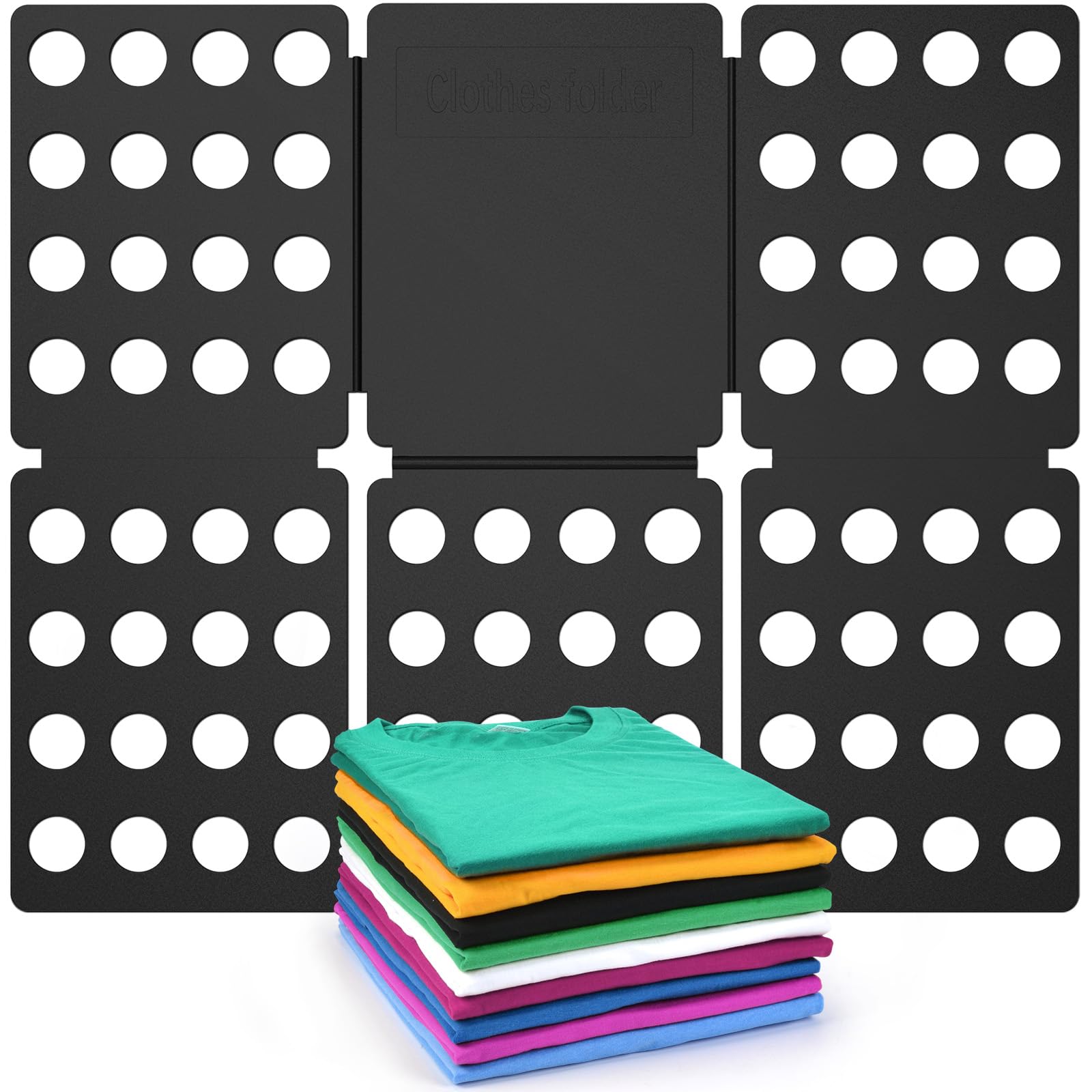Shirt Folder Board Mini Clothes Folding Board Durable Plastic T-Shirt Folder Easy to Fold Shirts Board T Shirt Folder Laundry Folding Board Folding Tool for Kids and Adults Black