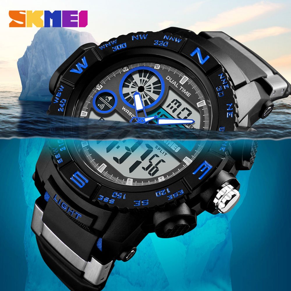 在庫有 メンズs Shock Watchesアウトドアデュアル表示スポーツ腕時計ファッションカジュアル50 M防水ledデジタルクオーツ時計 55mm ブラック B07cb29nqv ブラック ブラック Seminario Ekosbrasil Org