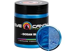 Eye Candy Premium Blue Mica Powder Pigment (25g) | Multipurpose DIY Arts and Crafts Additive | Acrylic Pouring, Woodwork, Epo