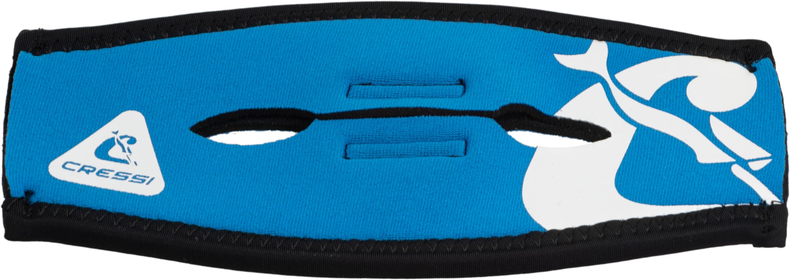 Cressi Pony Tail Neo Mask Strap Cover_Blue/White - Neoprene Mask Cover for Diving and Snorkelling Masks, Blue/White, One Size, Unisex